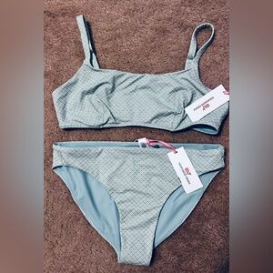 Vineyard Vines Light Blue Diamond Print Bikini - Top is L Bottom is M - NWT